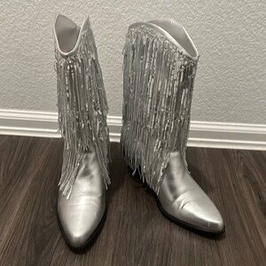 Silver cowgirl boots